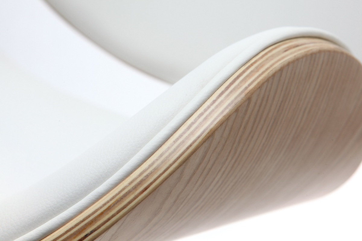 Taburete de bar diseo blanco y madera clara WALNUT