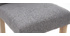 Taburete de bar diseño capitoné gris claro y madera 65cm lote de 2 ESTER