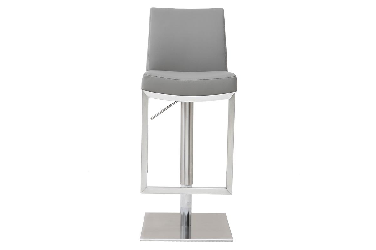 Taburete de bar diseo contemporneo - metal y PU gris - KYLE