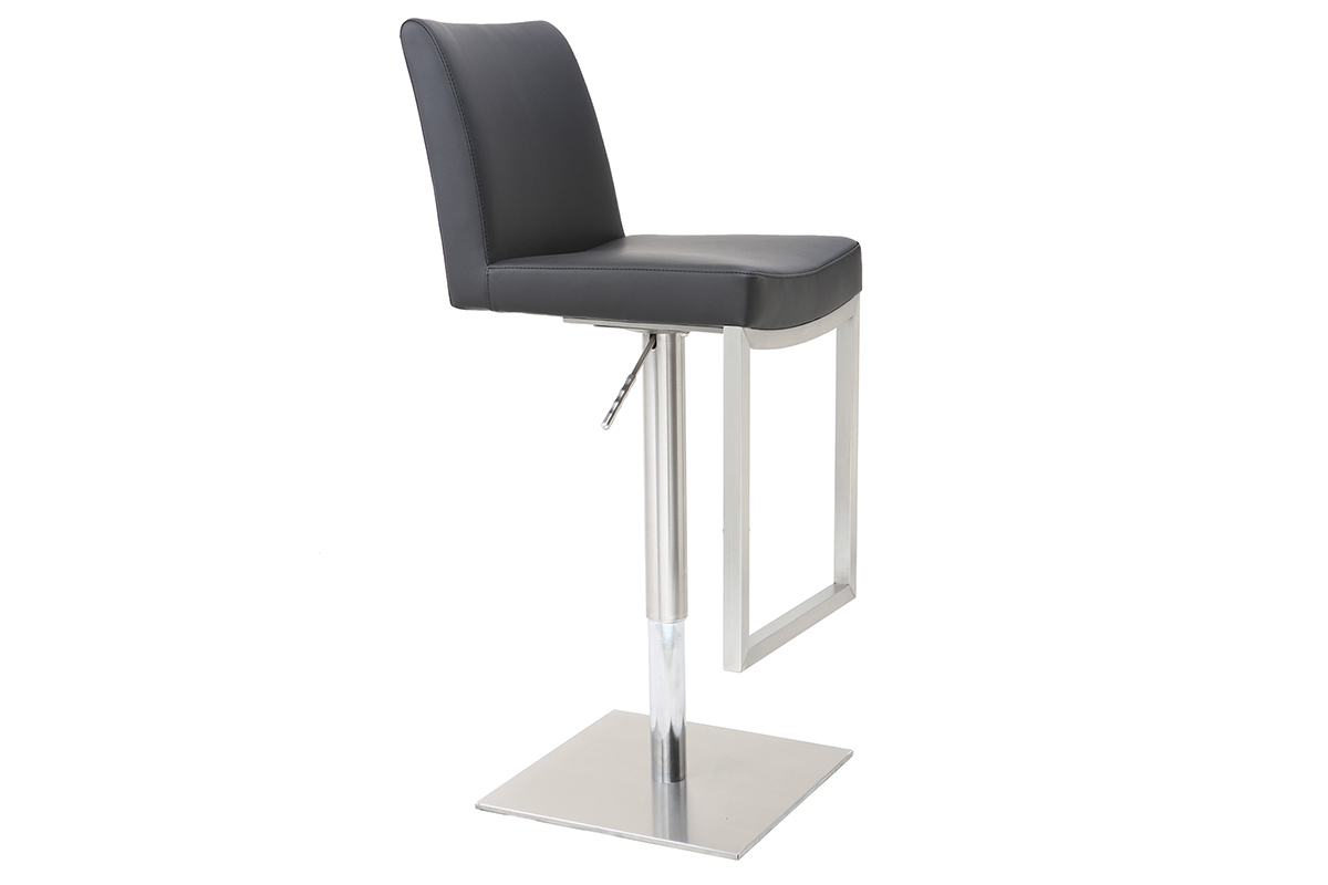 Taburete de bar diseo contemporneo - metal y PU negro - KYLE