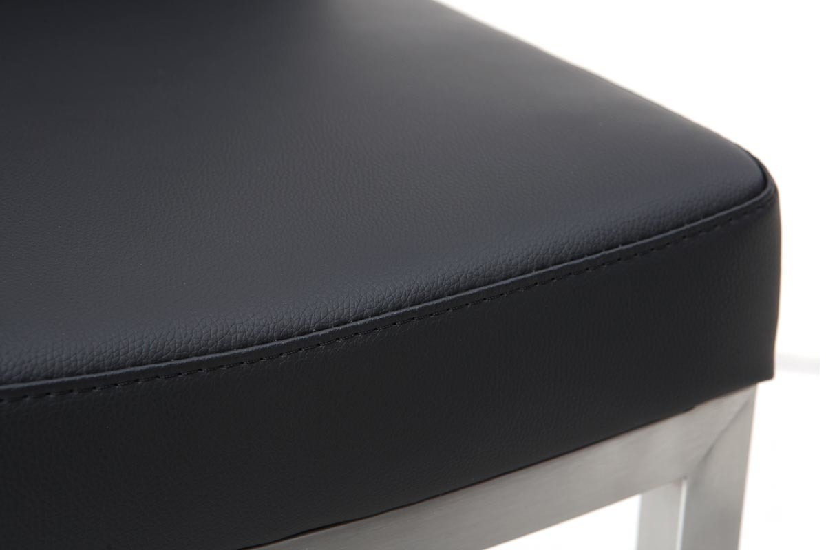 Taburete de bar diseo contemporneo - metal y PU negro - KYLE