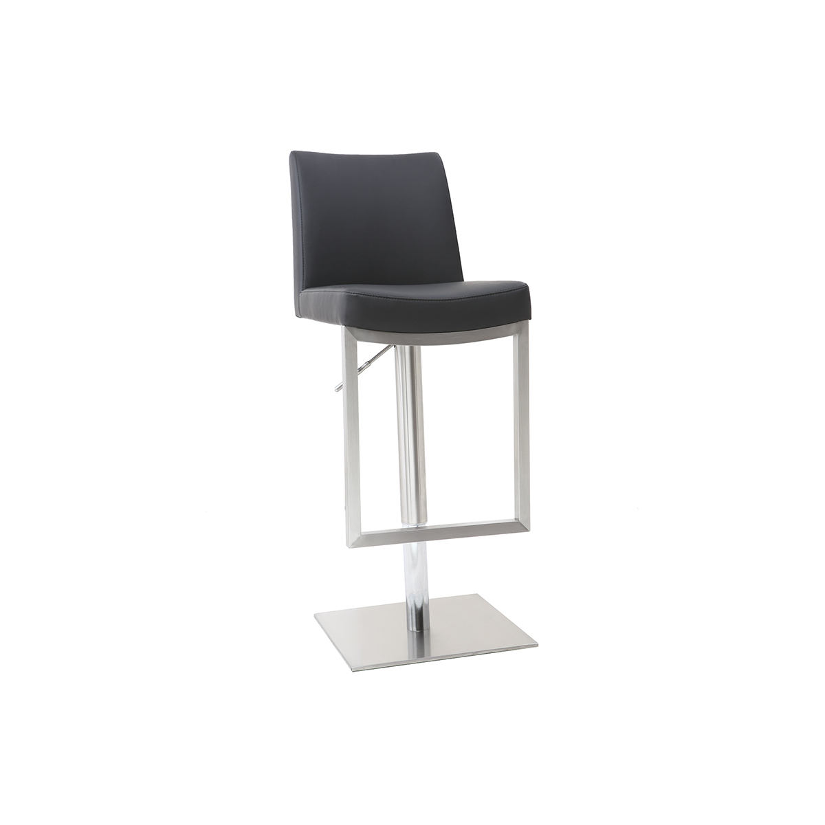 Taburete de bar diseño contemporáneo - metal y PU negro - KYLE