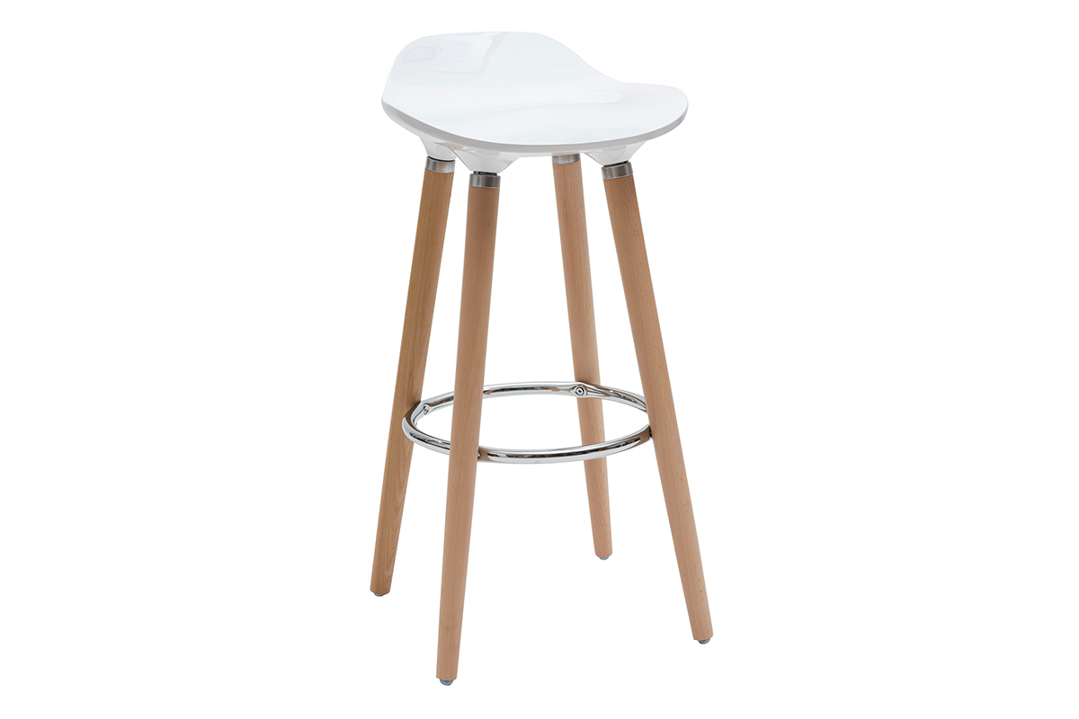 Taburete de bar diseo escandinavo blanco lote de 2 GILDA