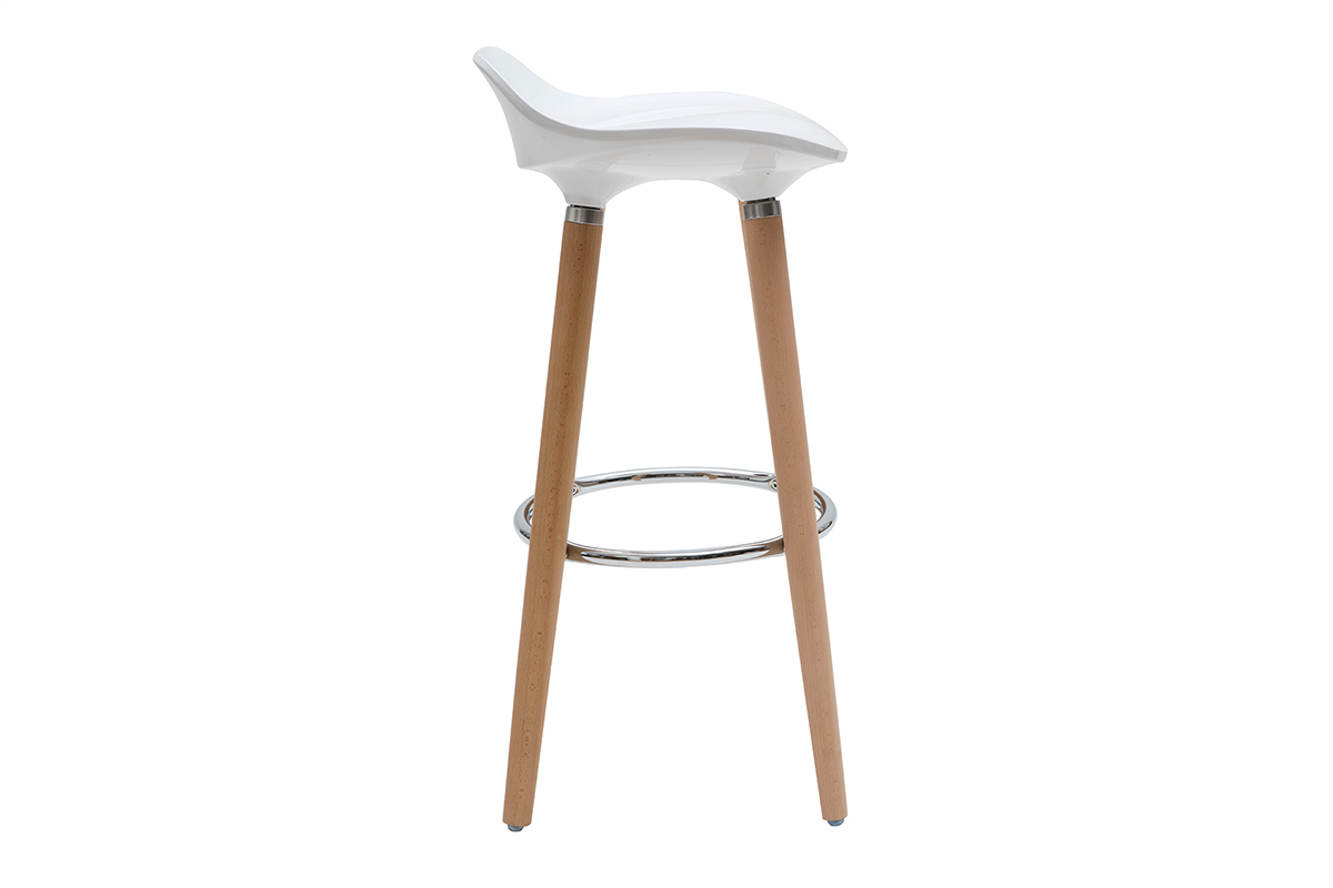 Taburete de bar diseo escandinavo blanco lote de 2 GILDA