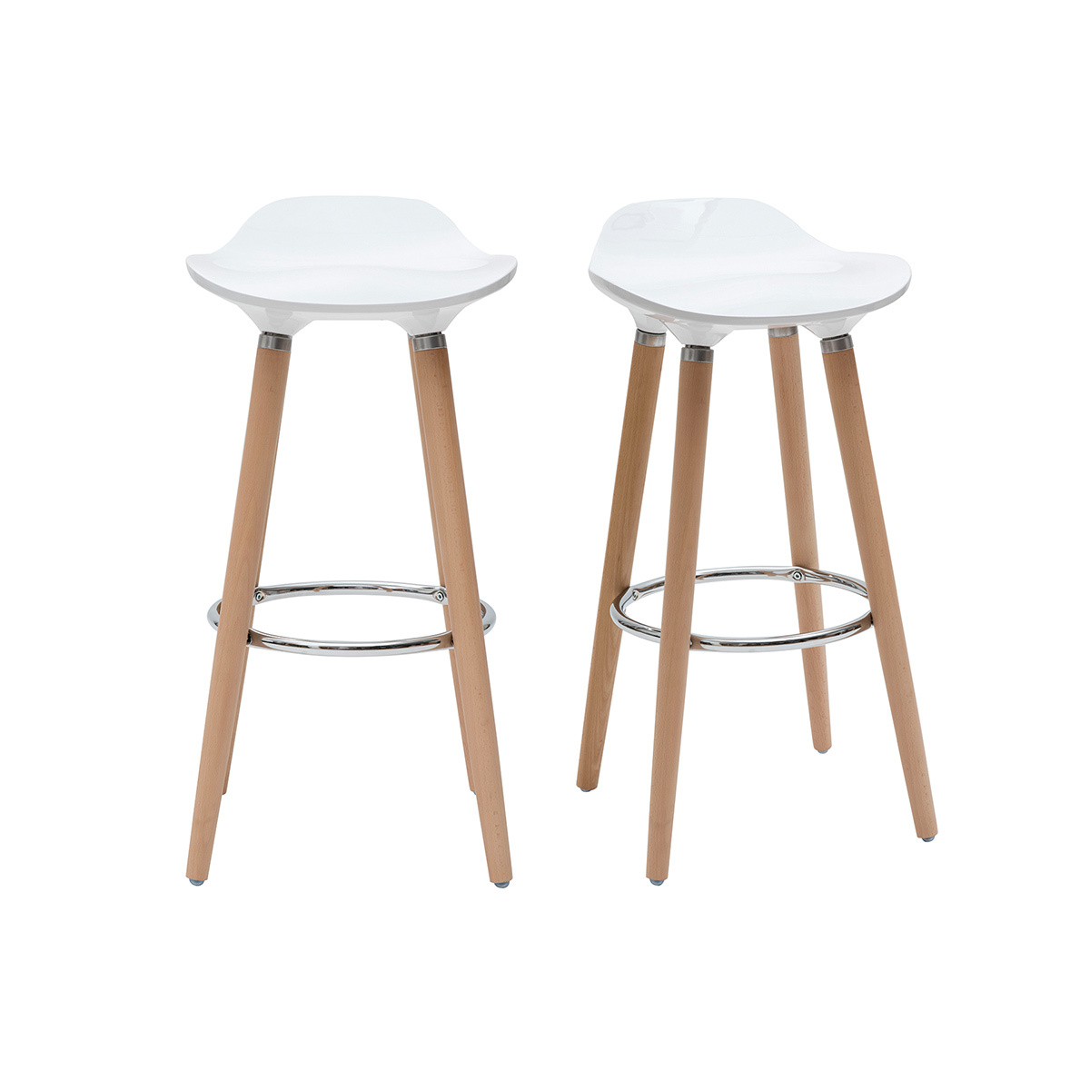 Taburete de bar diseño escandinavo blanco lote de 2 GILDA