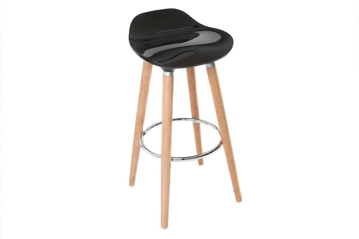 Taburete de bar diseo escandinavo negro lote de 2 GILDA