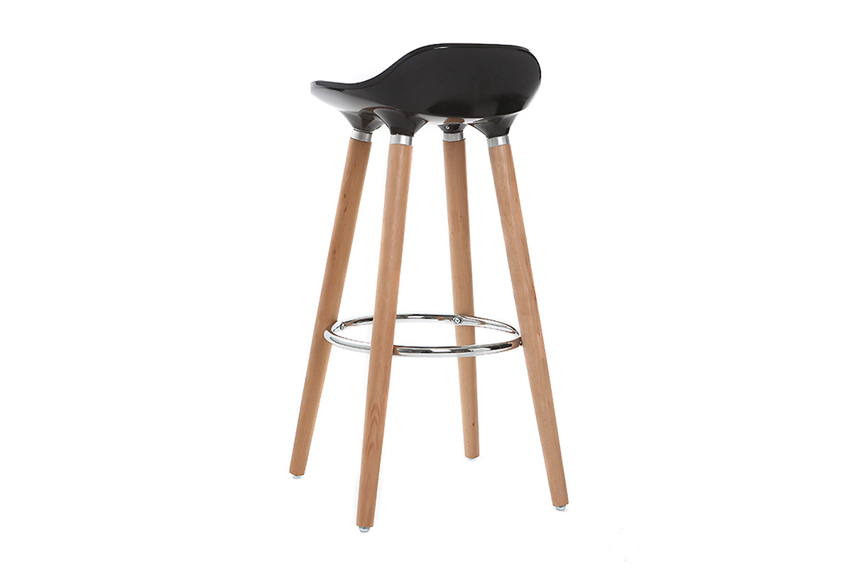 Taburete de bar diseo escandinavo negro lote de 2 GILDA