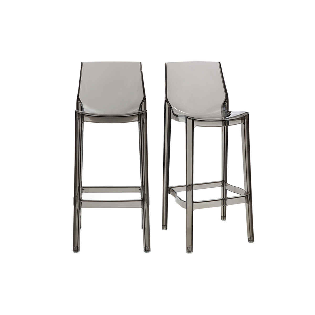 Taburete de bar diseño gris ahumado lote de 2 YLAK