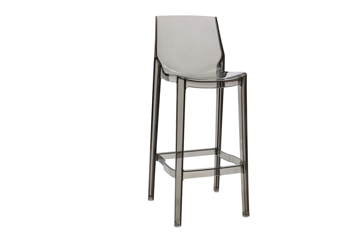 Taburete de bar diseo gris ahumado lote de 4 YLAK