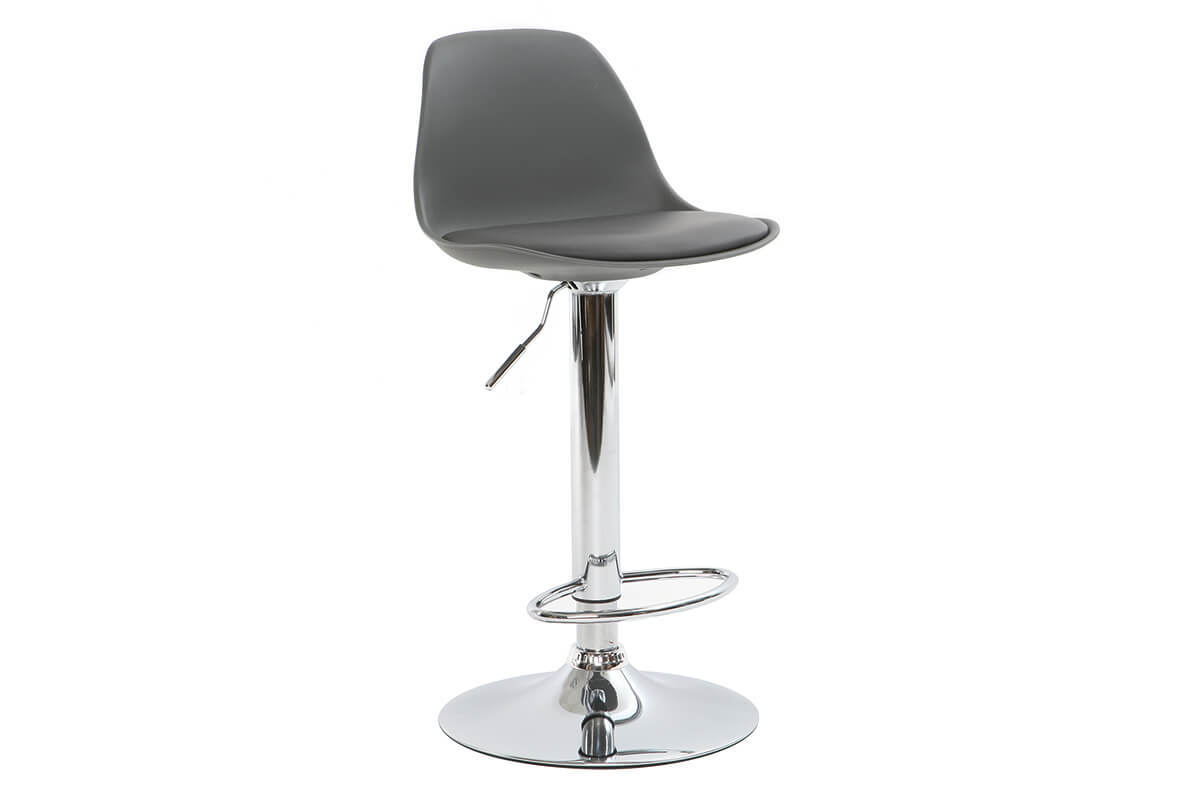 Taburete de bar diseo gris lote de 2 STEEVY
