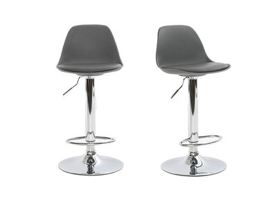 Taburete de bar diseño gris lote de 2 STEEVY - Taburete de bar diseño gris lote de 2 STEEVY