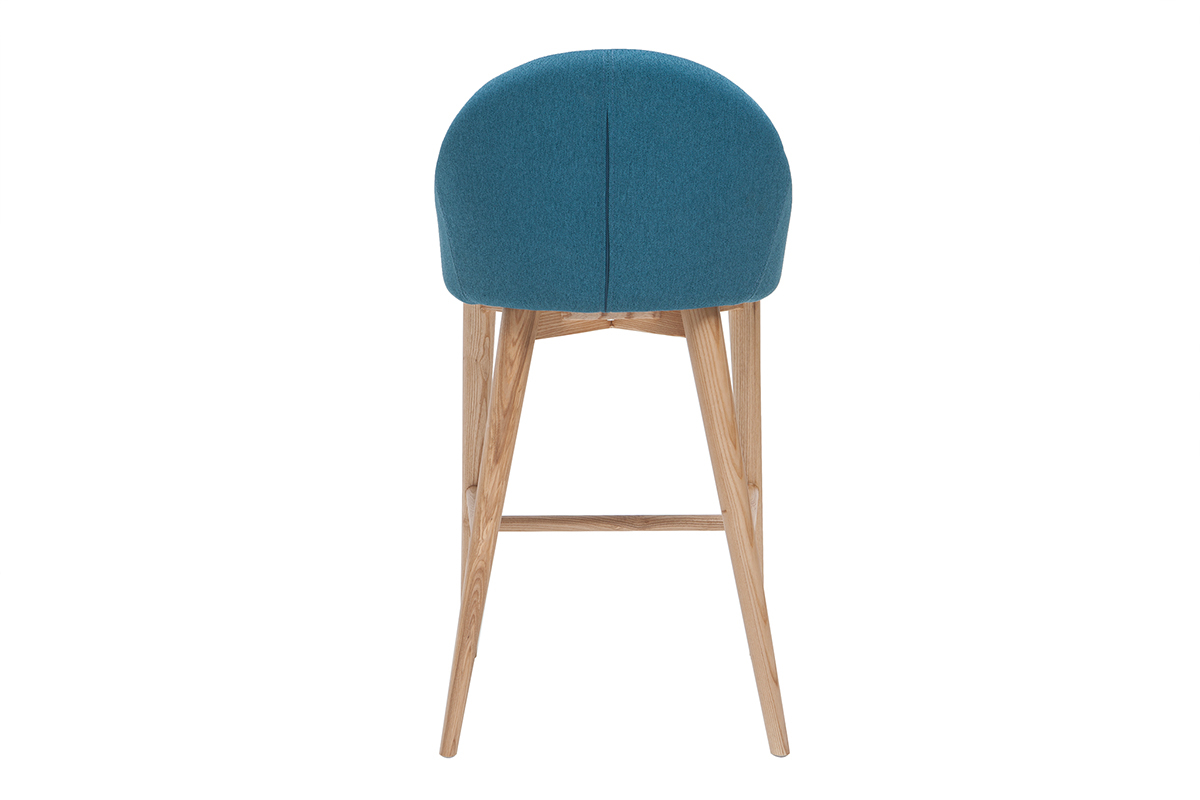 Taburete de bar diseo madera polister azul petrleo 67cm DALIA