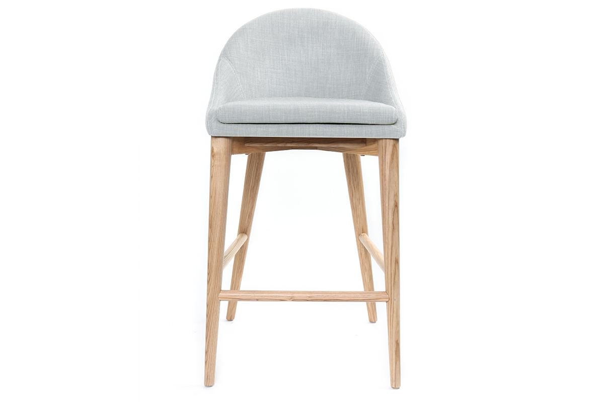 Taburete de bar diseo madera polister gris claro 67cm DALIA