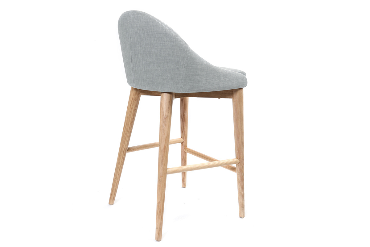 Taburete de bar diseo madera polister gris claro 67cm DALIA