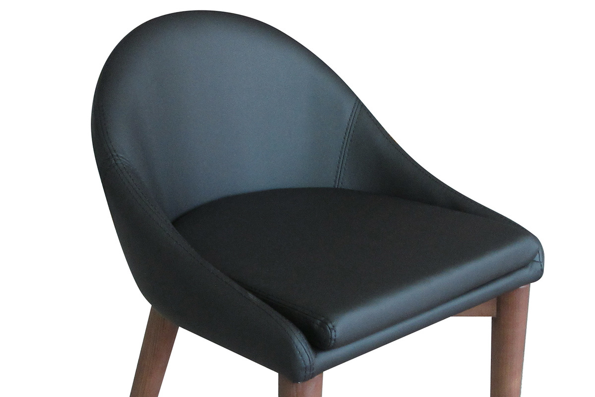 Taburete de bar diseo madera PU negro 65cm DALIA