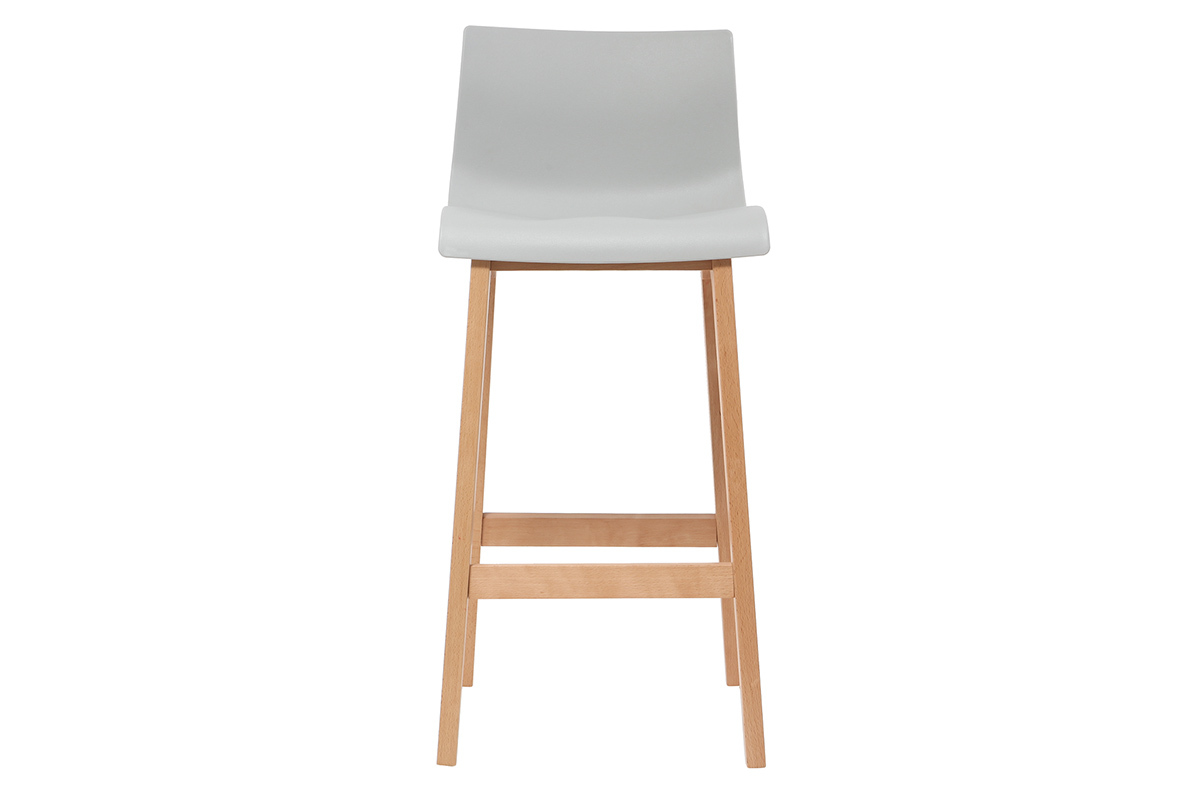 Taburete de bar diseo madera y gris claro 75cm lote de 2 NEW SURF