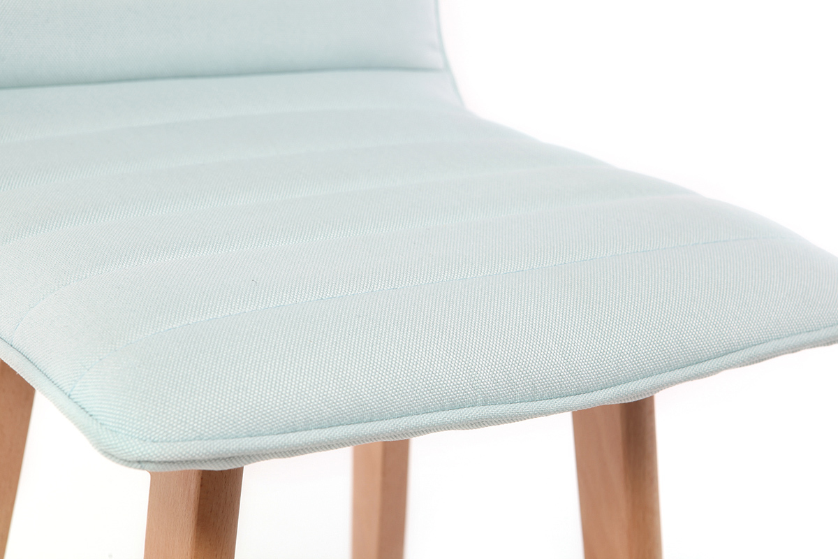 Taburete de bar diseo madera y verde agua 65cm lote de 2 EMMA