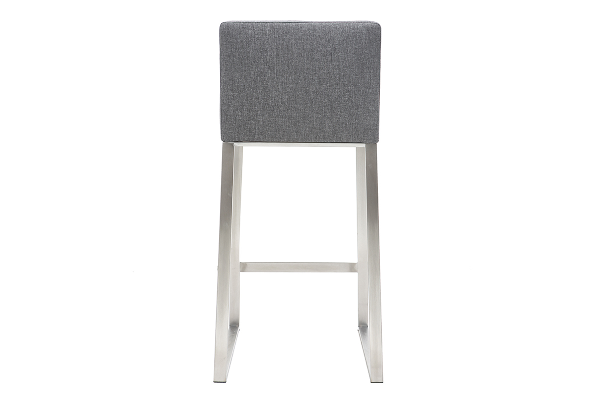 Taburete de bar diseo metal y tejido gris oscuro 66cm lote de dos HALEY