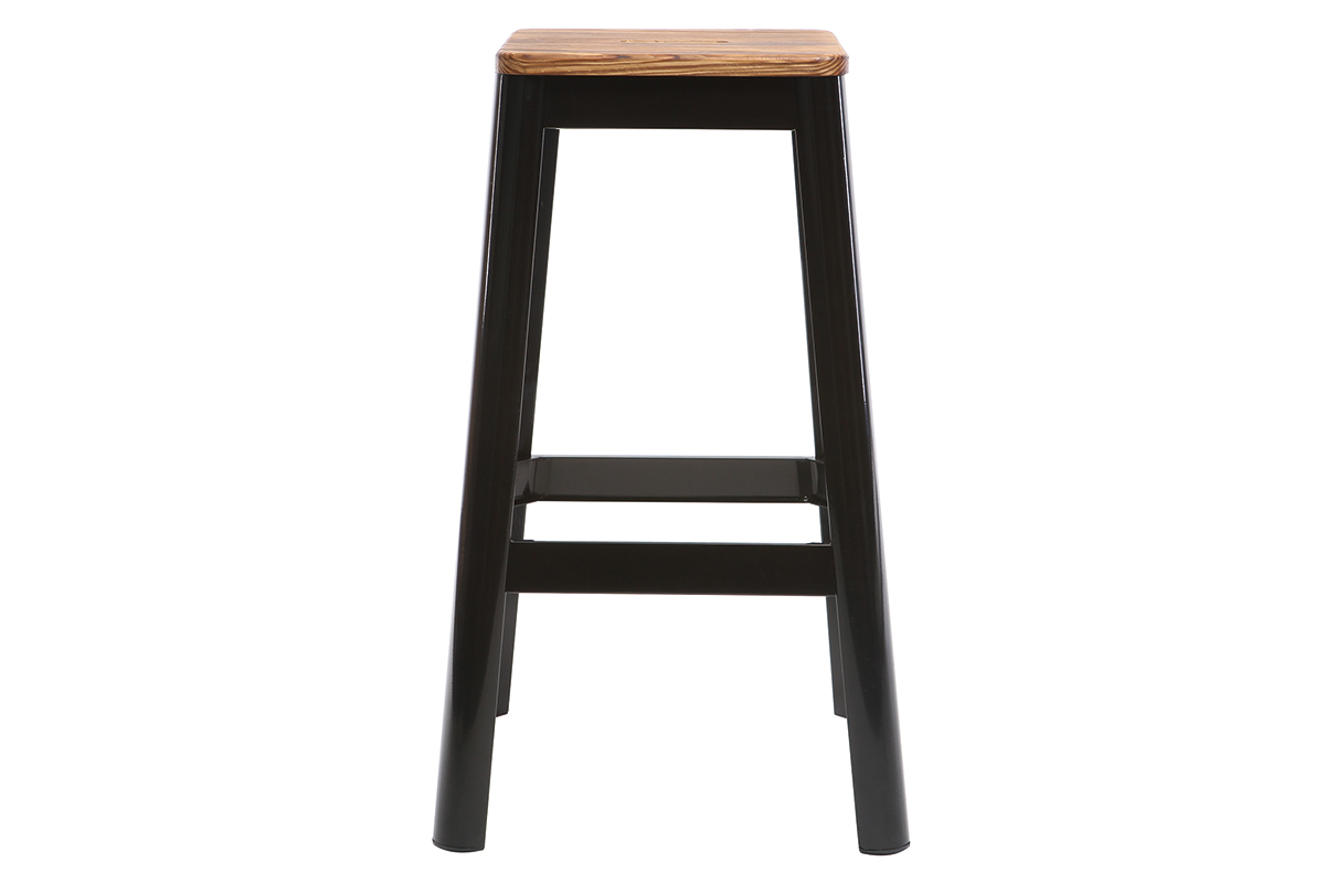 Taburete de bar diseo negro A75cm NICK
