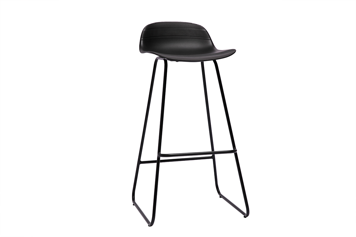 Taburete de bar diseo negro lote de 2 ELLA