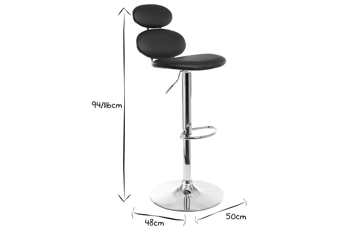 Taburete de bar diseo negro STONE