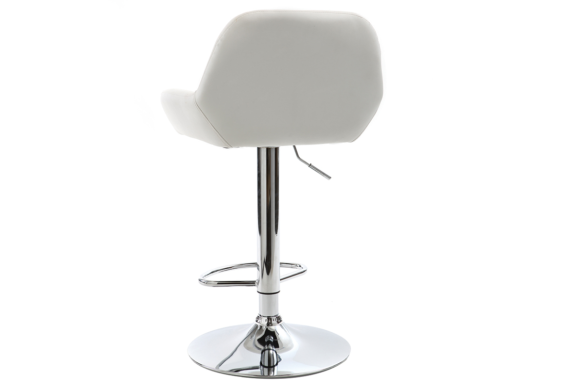 Taburete de bar diseo poliuretano blanco lote de 2 CYRUS