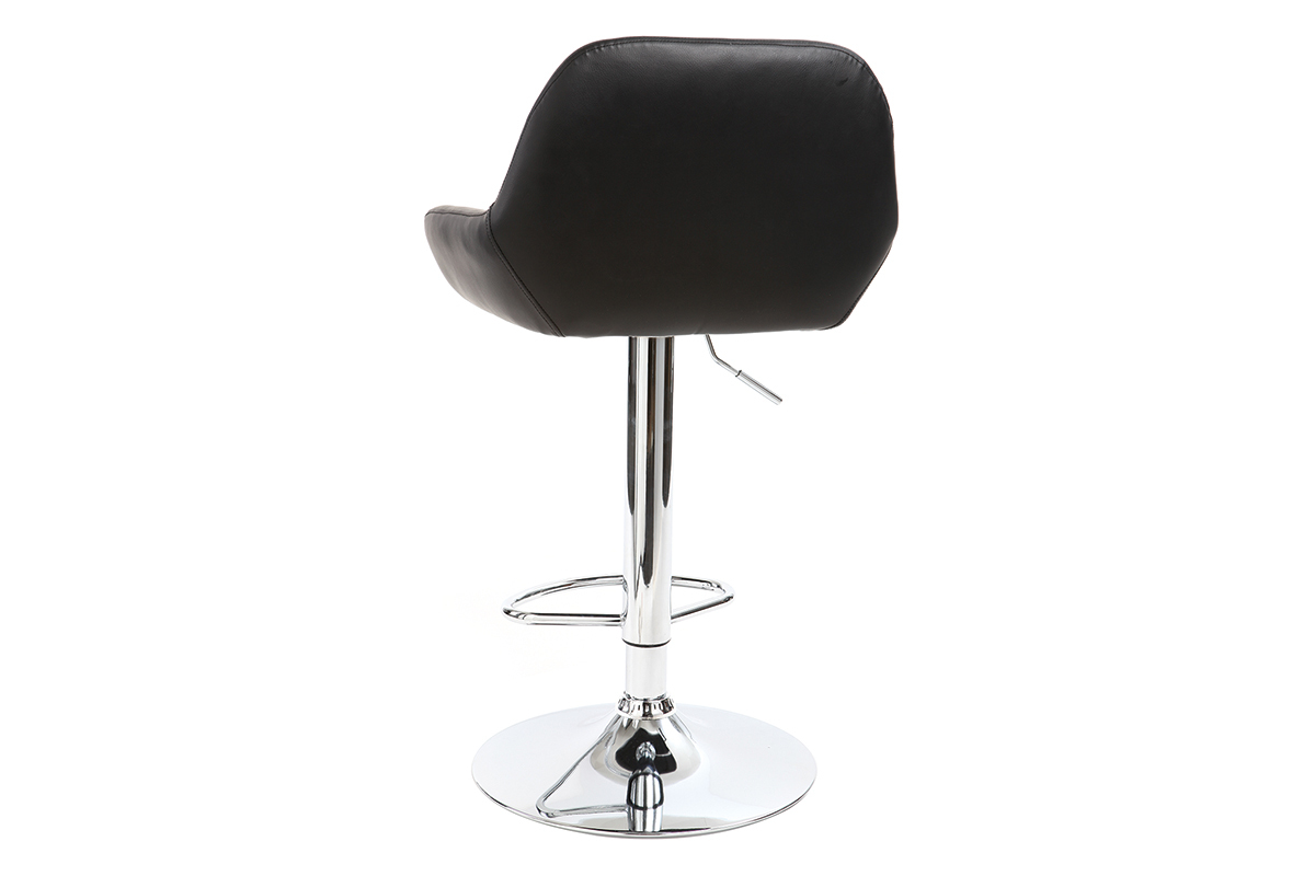 Taburete de bar diseo poliuretano negro lote de 2 CYRUS