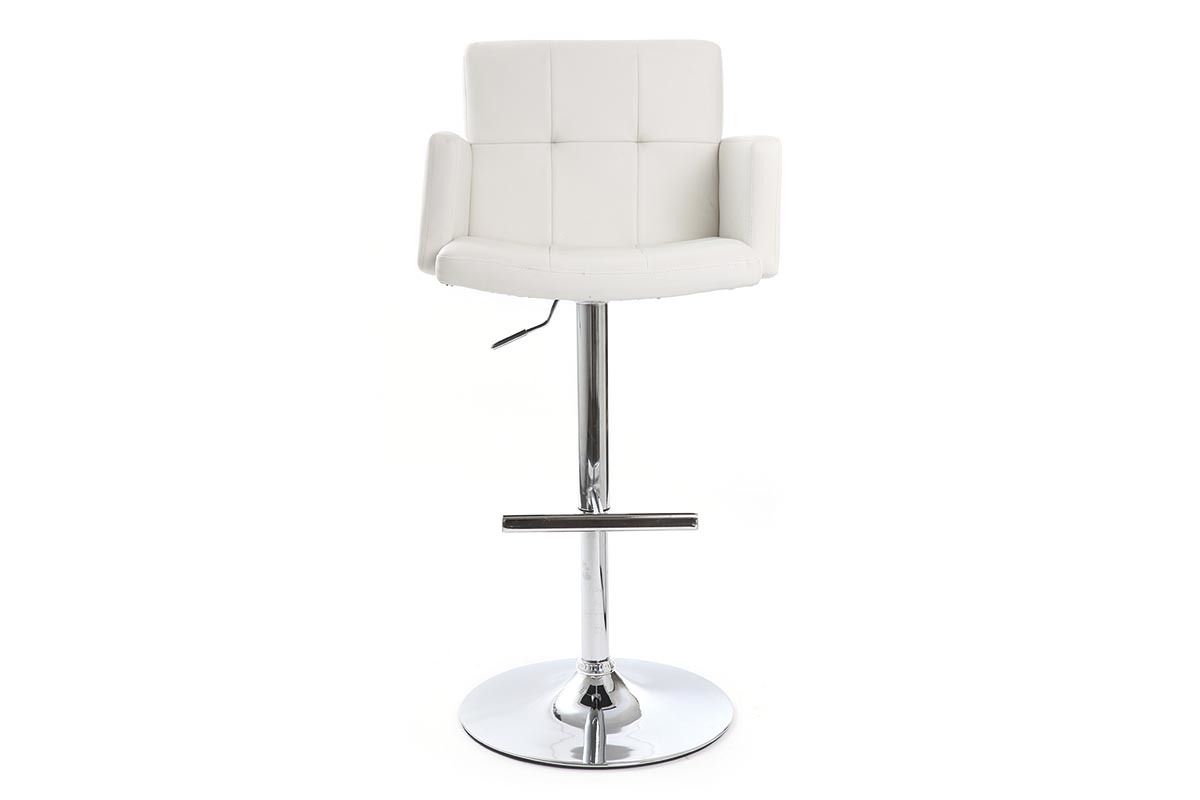 Taburete de bar diseo PU blanco BLAKE