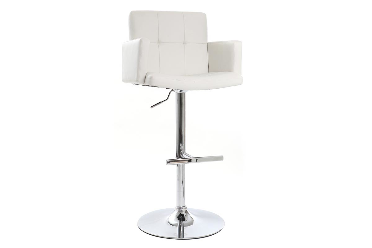 Taburete de bar diseo PU blanco BLAKE