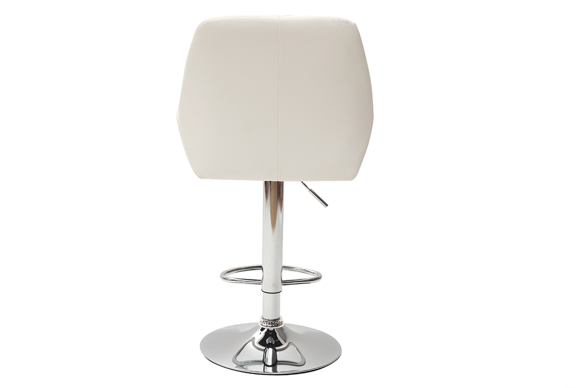 Taburete de bar diseo PU blanco lote de 2 ALEK