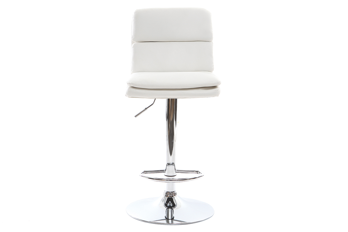 Taburete de bar diseo PU blanco lote de 2 CLARK