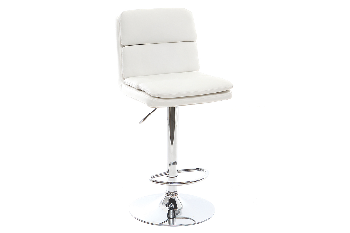 Taburete de bar diseo PU blanco lote de 2 CLARK