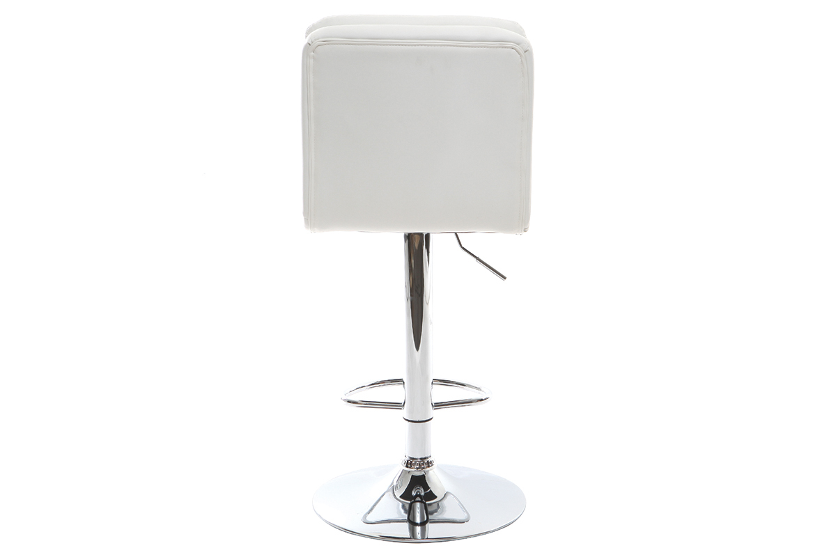 Taburete de bar diseo PU blanco lote de 2 CLARK