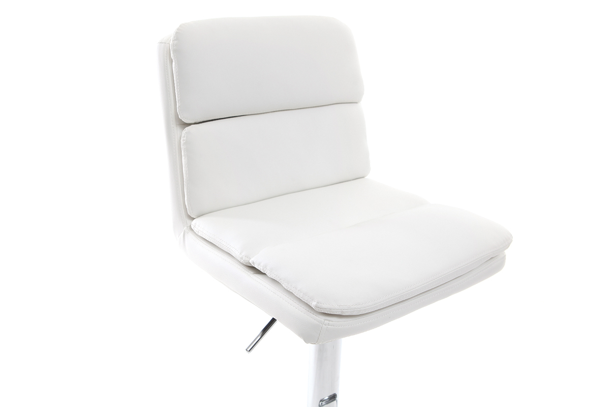Taburete de bar diseo PU blanco lote de 2 CLARK