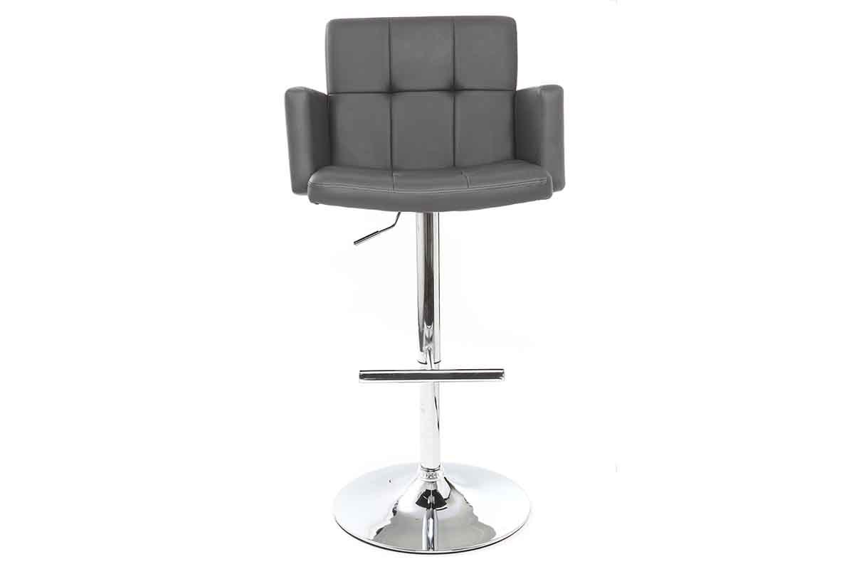 Taburete de bar diseo PU gris BLAKE