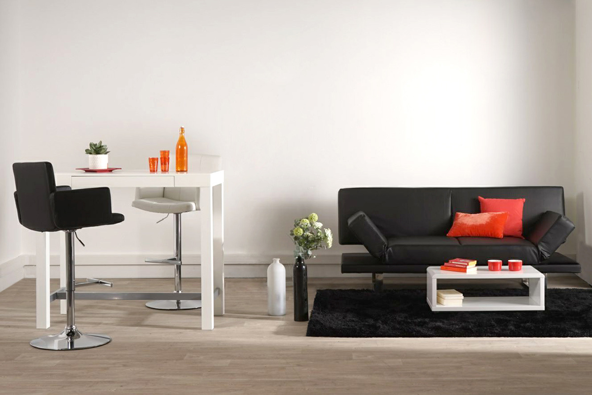 Taburete de bar diseo PU gris BLAKE