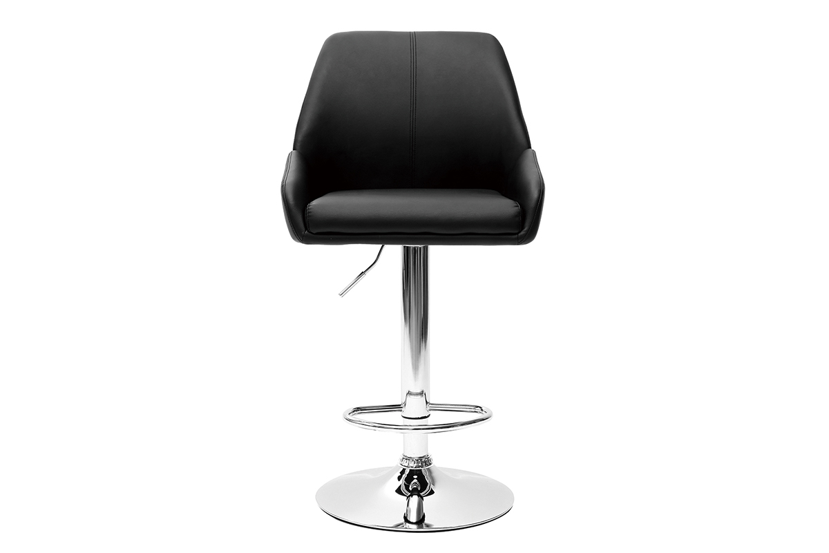 Taburete de bar diseo PU negro lote de 2 ALEK