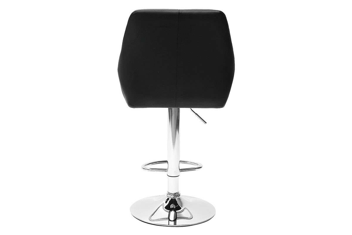Taburete de bar diseo PU negro lote de 2 ALEK