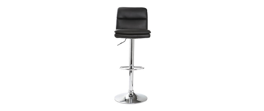 Taburete de bar dise�o PU negro lote de 2 CLARK