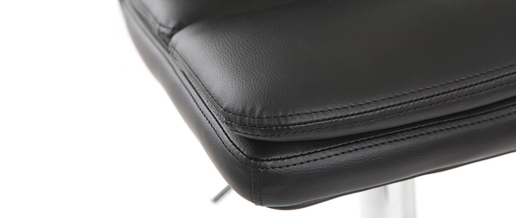 Taburete de bar dise�o PU negro lote de 2 CLARK