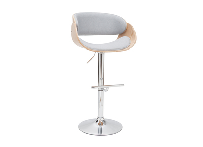 Taburete de bar diseño tejido gris claro y madera clara BENT