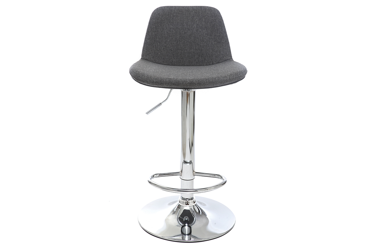 Taburete de bar diseo tejido gris oscuro lote de 2 ZACK