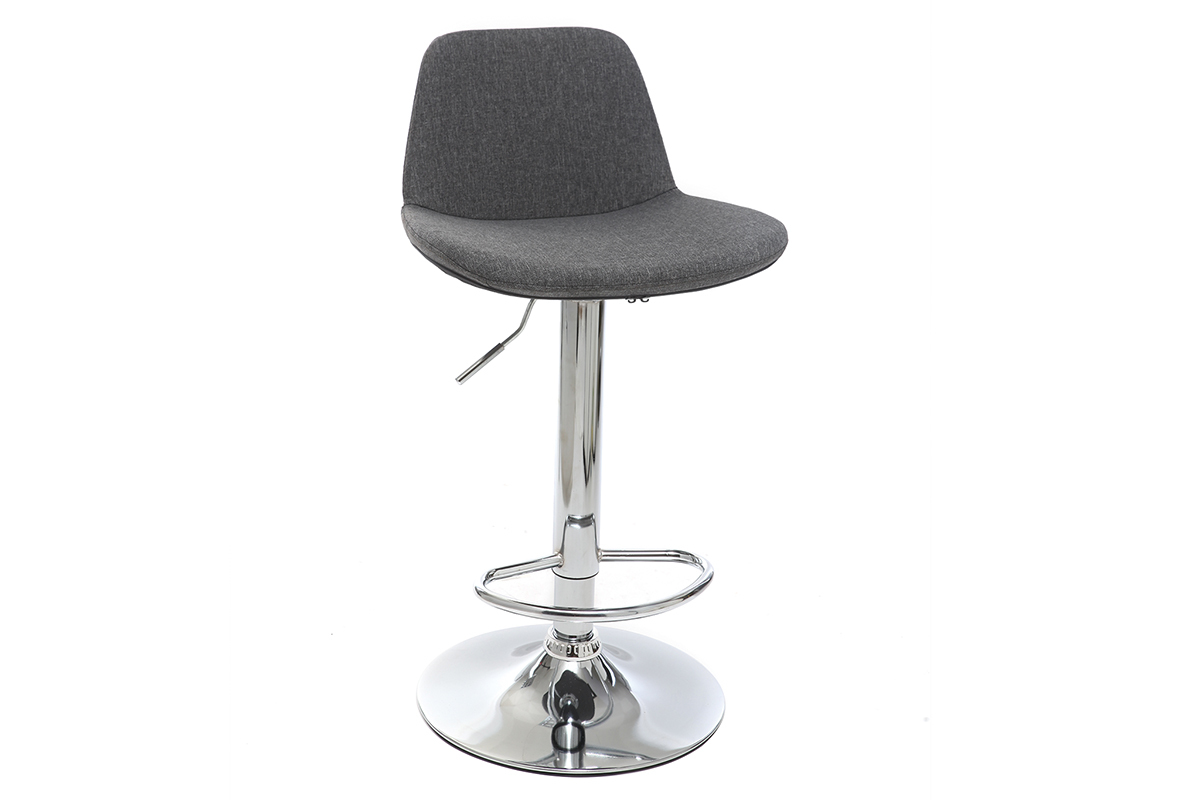 Taburete de bar diseo tejido gris oscuro lote de 2 ZACK