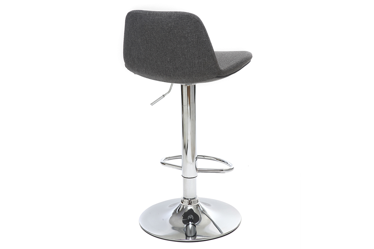 Taburete de bar diseo tejido gris oscuro lote de 2 ZACK