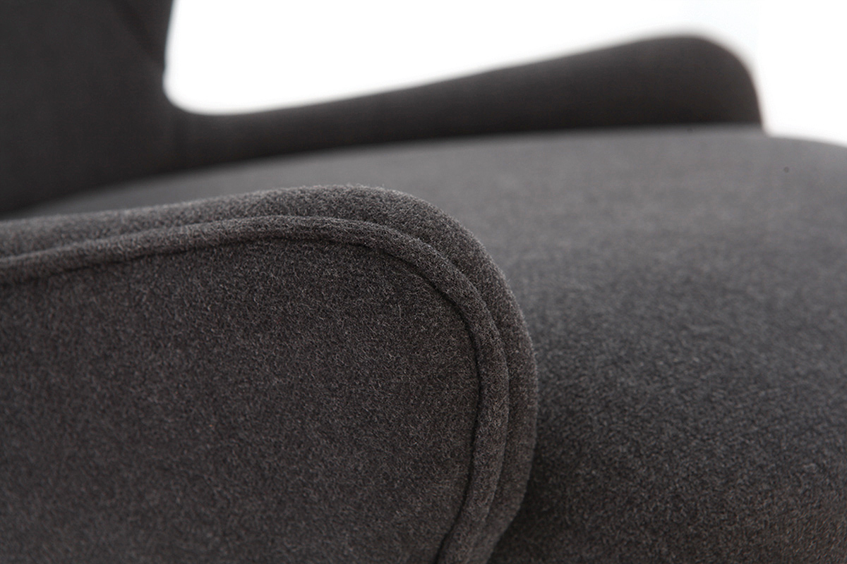 Taburete de bar dise�o tela gris patas fresno BJORG