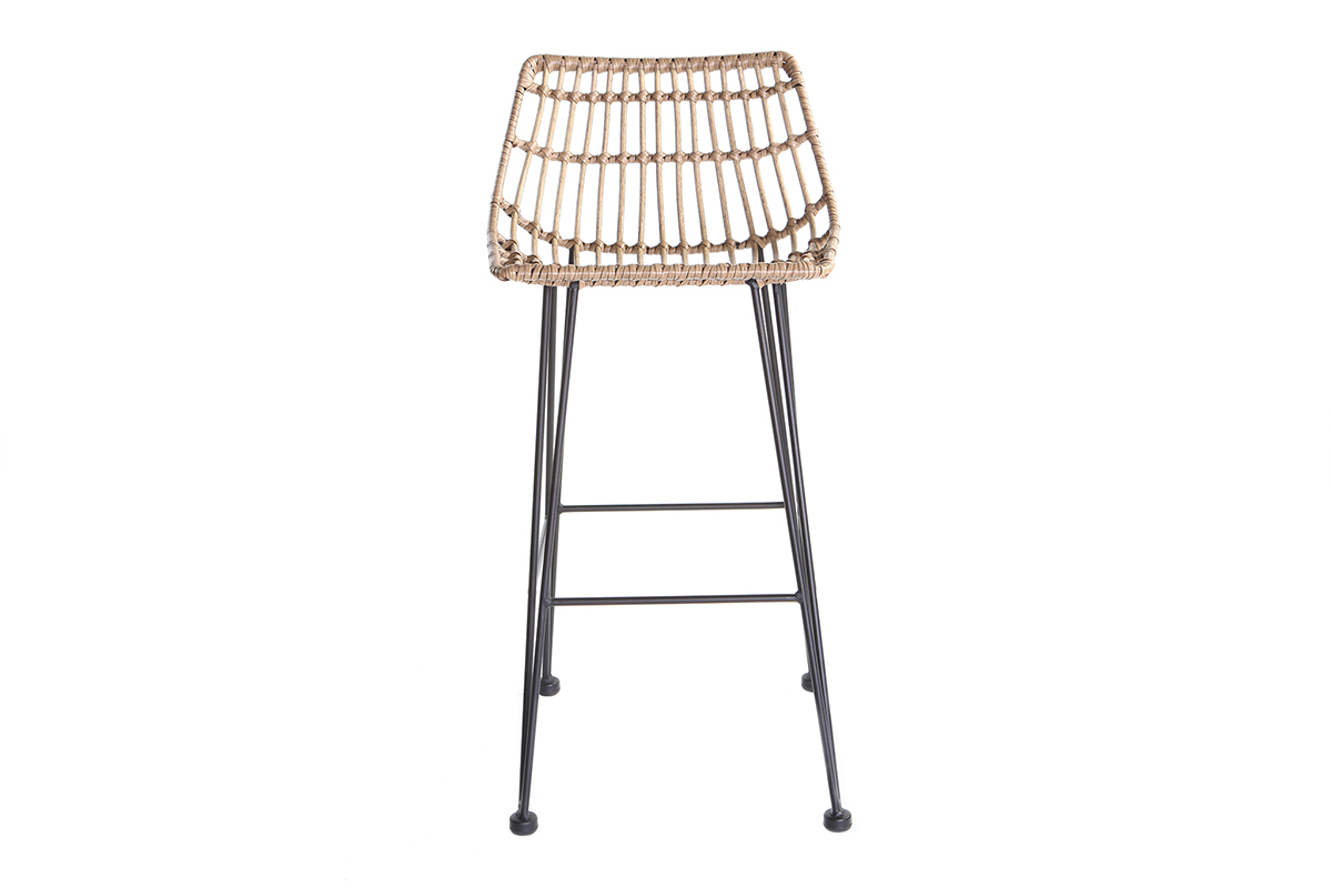 Taburete de bar en resina imitacin mimbre MAJA