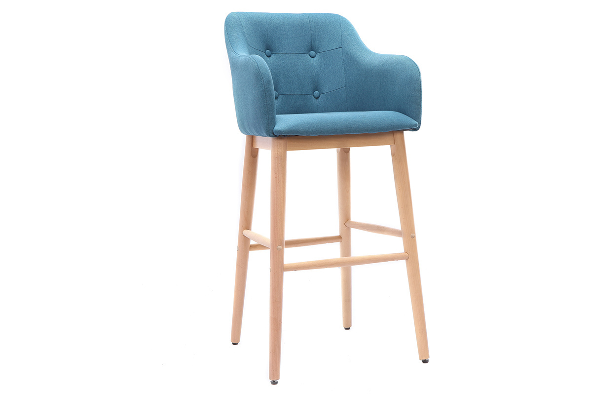 Taburete de bar escandinavo 75cm azul BALTIK