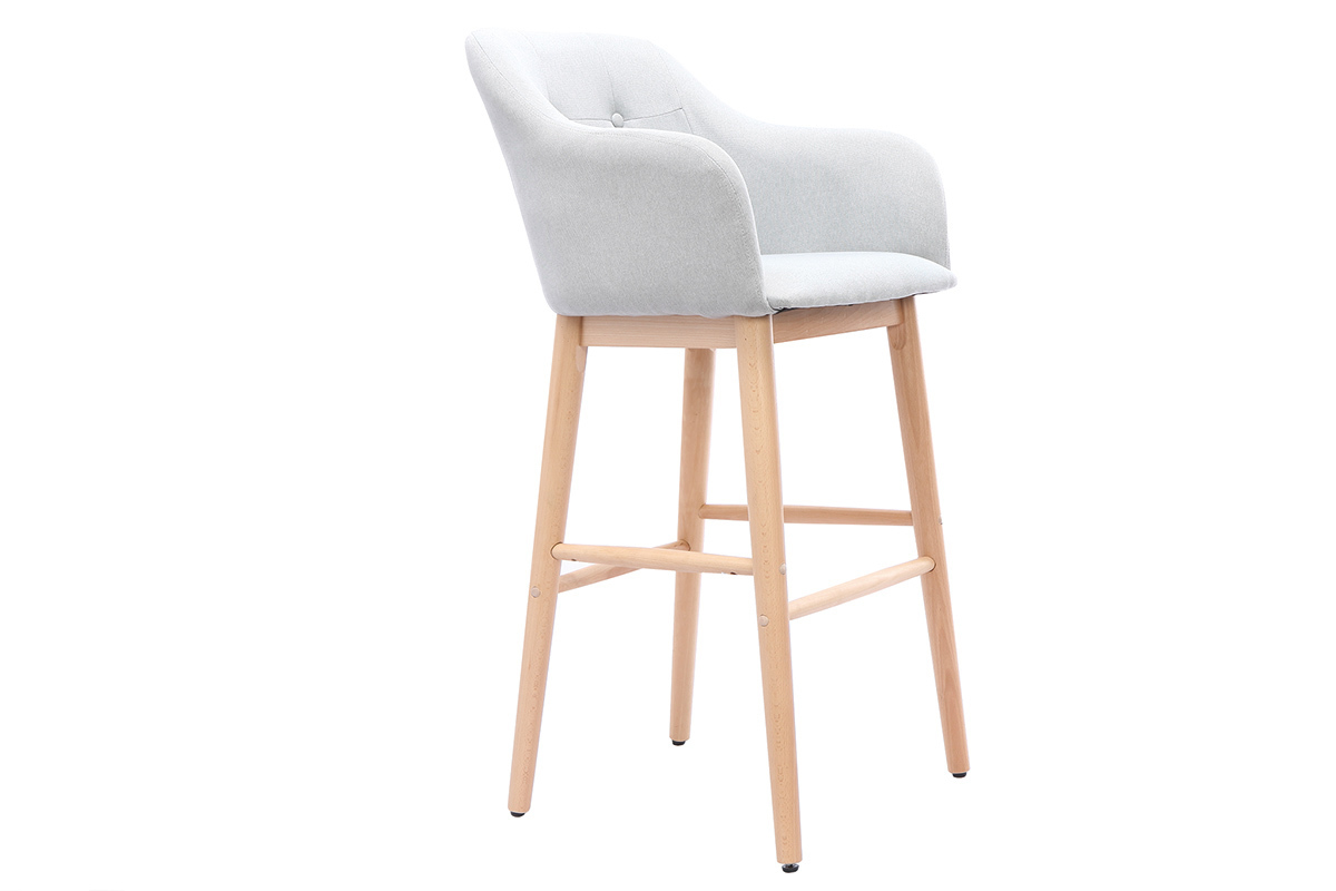 Taburete de bar escandinavo 75cm gris claro BALTIK