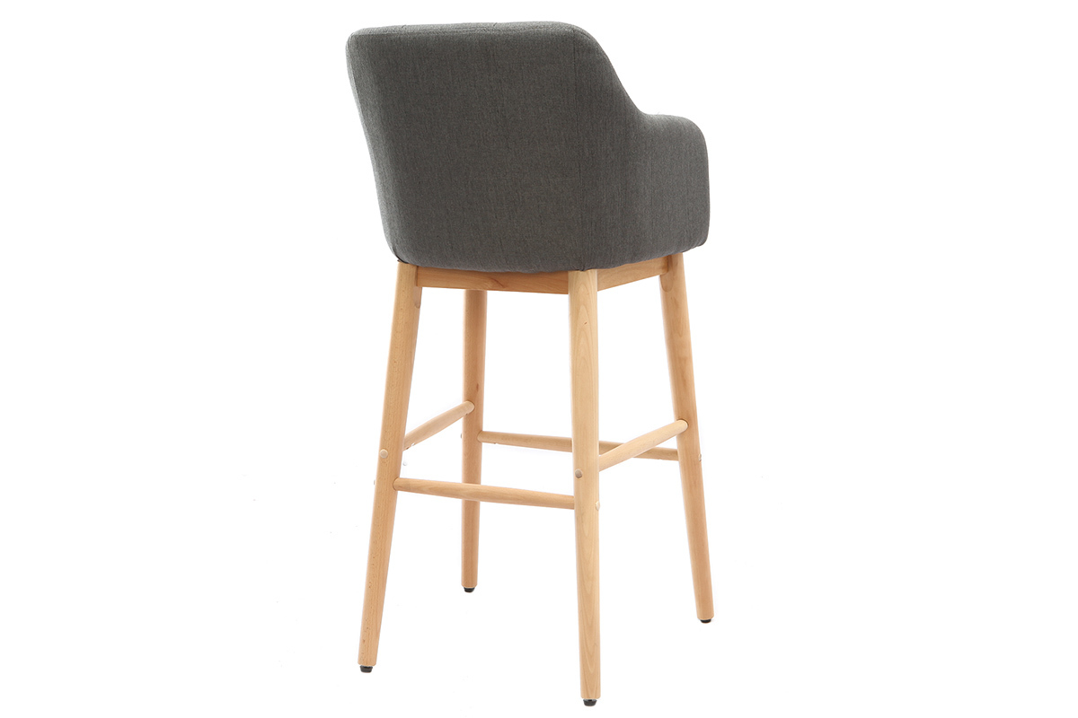 Taburete de bar escandinavo 75cm gris oscuro BALTIK