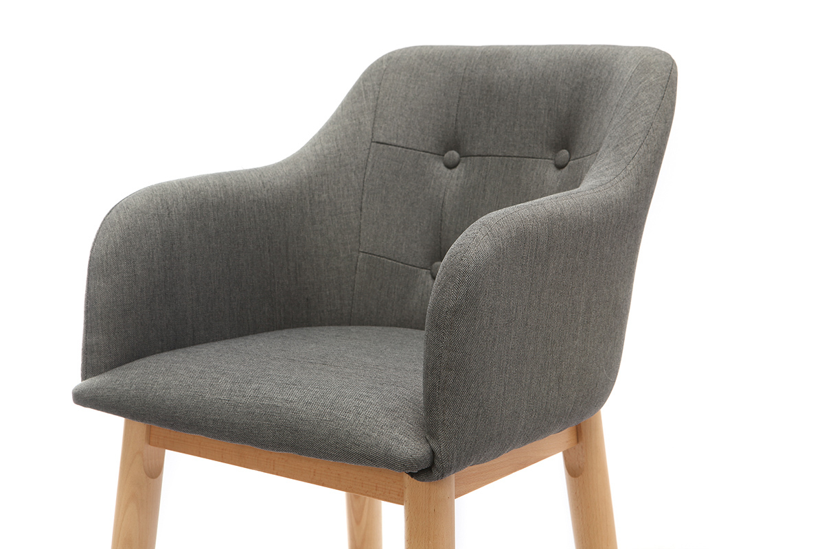 Taburete de bar escandinavo 75cm gris oscuro BALTIK